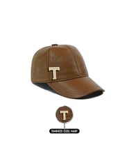 Twingold Kişiye Özel %100 Deri Kep Şapka (Camel)