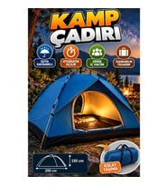 Otomatik Açılır Kamp Çadırı 200x135 cm Suya Dayanıklı Taşınabilir Tasarım