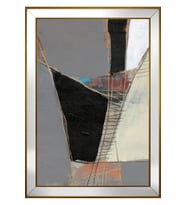 Soyut Şekiller Motifli Kanvas Tablo 80 x 110 cm Aynalı Gold Çerçeve