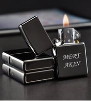 Kişiye Özel Siyah Metal Çakmak