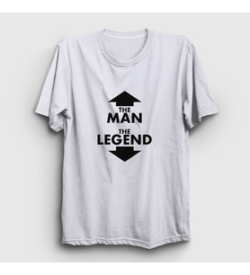 Presmono Unisex Beyaz The Man The Legend Hediye T-Shirt 514351tt (Beyaz)