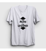 Presmono Unisex Beyaz The Man The Legend Hediye T-Shirt 514351tt (Beyaz)
