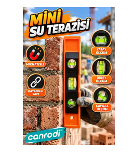 3 Göstergeli Mıknatıslı Mini Su Terazisi Yatay Dikey Çapraz Ölçüm Aparatı