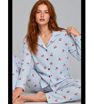 Night Kadın Kurdela Desenli Bol Renkli Pijama Takımı 4798