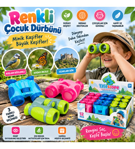 Renkli Çocuk Dürbünü Eğitici Oyuncak Keşif Dürbünü 1 Adet