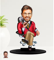 Kişiye Özel Patron  Karikatürlü  Mdf Biblo (Çok Renkli)
