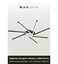Zenit 8 Silver 6500K LED Tavan Avize – Kumandalı Dim Edilebilir – Aşağı Işık
