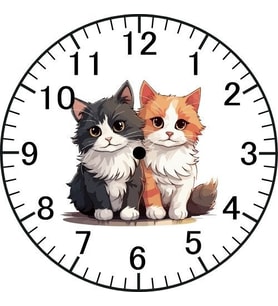 Kedi Model Duvar Saati - Kedili Saat