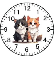 Kedi Model Duvar Saati - Kedili Saat