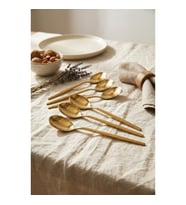 6'Lı Lüks Gold Paslanmaz Çelik Yemek Kaşığı Seti (21 Cm)