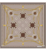 Barok Halatlı Desen Black Seri Twill Eşarp Eşarp Askısı ile Birlikte 90x90 cm Vi