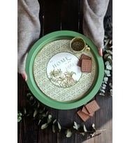 Limon Desenli Yuvarlak Metal Tepsi 37 cm
