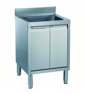 Electrolux Professional Dolaplı Tek Evyeli Tezgah, Evyesi (500x500 Mm), 1 Çarpar Kapılı - 700 Mm MLA716PN