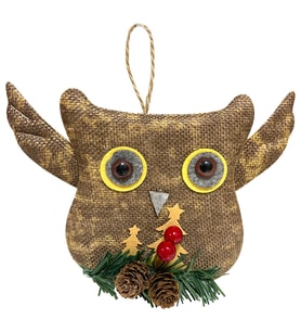 Yılbaşı Çam Ağacı Süsü Kahverengi Baykuş 15 cm