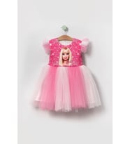 Miniğimin Cicileri Barbie Tül Kız Çocuk Elbise - Pembe