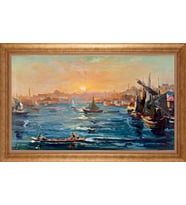 ALTIN ÇERÇEVELİ PASPARTULU TABLO CR1424