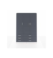 Arges Gardrop 5 Raflı 6 Çekmeceli Tek Askılı 132x30x195 Antrasit-Antrasit
