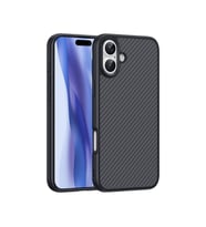 Lexroo iPhone 16 Plus Kılıf M-safe Şarj Özellikli Karbon Fiber Tasarımlı Elnino Kılıf - Siyah