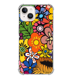 PrintiFy Apple iPhone 14 Uyumlu Retro Color 2 Baskılı Şeffaf Köşe Korumalı Antişok Kılıf