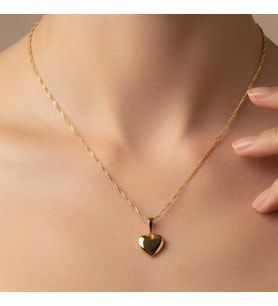 STİL İNCİSİ/XUPING JEWELRY MİNİMAL KALP MODEL KOLYE (Altın Rengi)