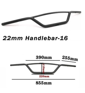 Chopper Cafe Racer Direksiyon Universal 22 mm Siyah