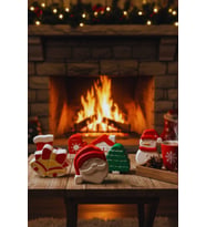 El Işçiliği Detaylı 7 Parça Yılbaşı Dekor Seti – Sevimli Noel Figürleri (6×4 Cm)
