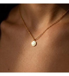 Kişiye Özel 925 Ayar Gümüş Minimalist Basketbol Topu Figürlü Kolye (Gold)
