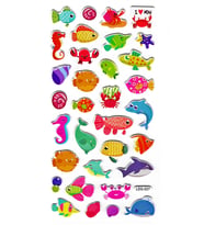 Sticker Kabartmalı Stiker Defter, Planlayıcı Etiket (Ldg027)-17x9 cm- Balıklar