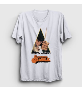 Presmono Unisex Beyaz Cover Film Otomatik Portakal A Clockwork Orange T-Shirt 242038tt