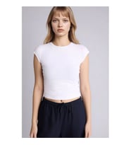 Defacto Fıtted Modal Beyaz Kadın T-Shirt F5187AX/WT32