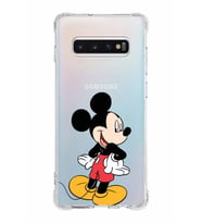 Samsung Galaxy S10 Plus  Köşe Korumalı Antişok Kapak Mickey Mouse Tasarımlı Şeffaf  Kılıf