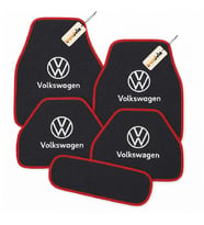 Volkswagen Oto Halı Paspas Seti 5 Parça  Şık Tasarım, Kaymaz Taban, Kolay Temizlenir (Antrasit - Kırmızı)