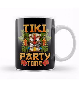 Adorable & Cute Tiki Party Time Island Luau Kupa Bardak Porselen