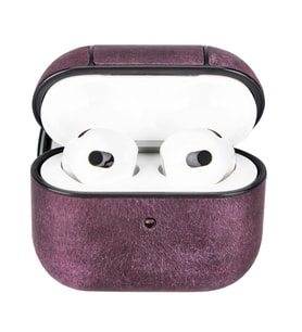 Apple AirPods 3.nesil Uyumlu Deri Kılıf Juni AA7 Mor