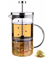 Pazariz French Press Bitki Çayı Demliği Filtre Kahve Borosilikat  Ölçü 500ml