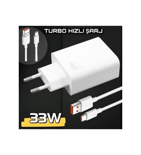 Type-c Uyumlu 33w (WATT) Turbo Hızlı Şarj Aleti Adaptörü Ve Kablosu (SET)