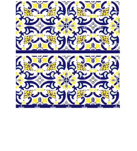 Yenilebilir Şeker Kağıt Azulejo Seramik Temalı Pasta Süsleme