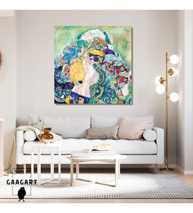 Kare Kanvas Tablo Ünlü Eserler Gustav Klimt Baby Cradle