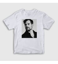 Presmono Unisex Çocuk Beyaz Grayscale Henry Cavill T-Shirt 358929tt