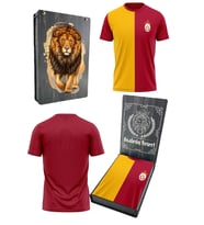 Galatasaray Orijinal Lisanslı 5 Yıldızlı Sarı Kırmızı Erkek T-Shirt Gs Aslan Baskılı Hed (Sarı-Kırmızı)