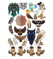 Baykuş OWL Sticker Set-16 16 Parça Telefon, Tablet, Defter, Laptop Sticker