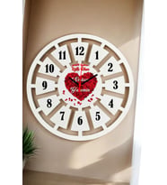 Sevgiliye En Güzel Hediye Duvar Saati 40cm 010 (Beyaz)