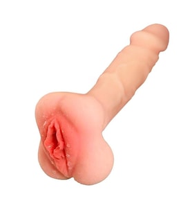Censan Vajina Girişli Dolgulu Realistik Penis Kılıfı Mastürbatör 20CM