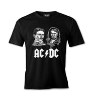AC Tesla vs. DC Edison Siyah Erkek Tshirt