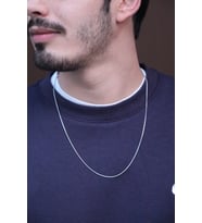 316l Paslanmaz Çelik Gümüş İtalyan Zincir Kolye 60 cm Unisex (Gümüş)