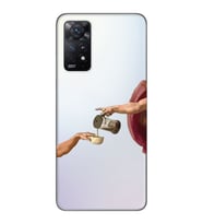 Xiaomi Redmi Note 11 PRO Uyumlu Eller Tablosu ve Kahve Tasarımlı Şeffaf Telefon Kılıfı