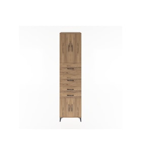 Hyperion Dolap 2 Raflı 4 Çekmeceli 4 Kapaklı 60x44x243 Çam-Çam