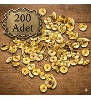200 Adet Raptiye Metal Raptiye Sarı Raptiye Çivisi Gold Renk Rabtiye Sarı (gold) Renk Dekoratif Çivi