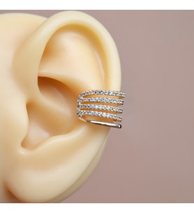Çoklu Earcuff Gold Renkli Sıkıştırmalı Kıkırdak Küpesi