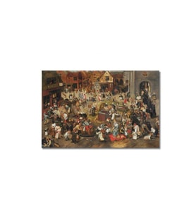 Pieter Bruegel - The Fight Between Carnival And Lent Tablo - 107143 - 60x80 Cm